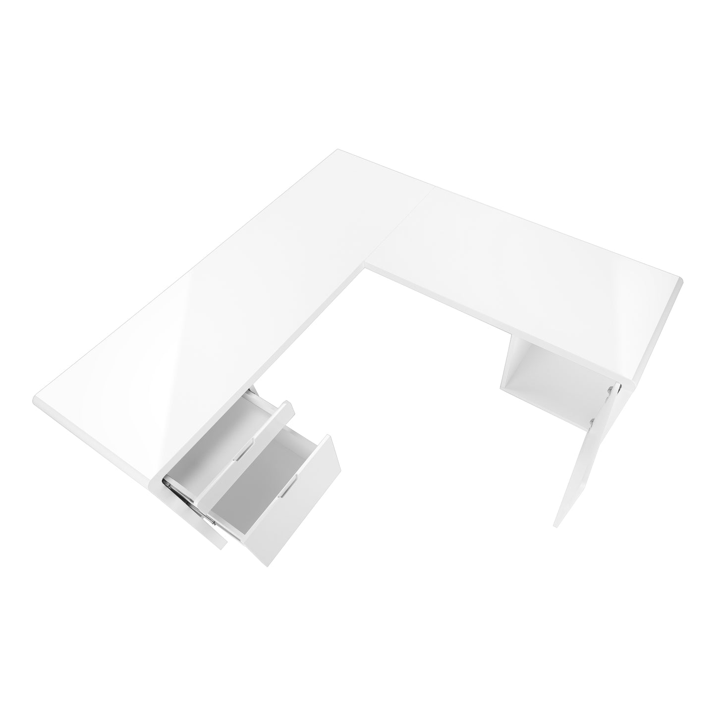 Bureau - 70"L / Blanc Lustré / Tiroir Coté Droite / Gauche / #MO7582