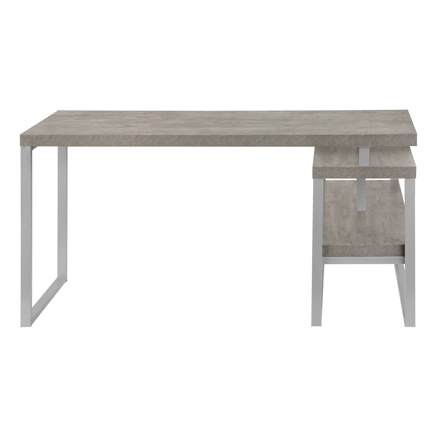Bureau - 60"L / Métal Argent de Coin Coté D/G / #MO7586