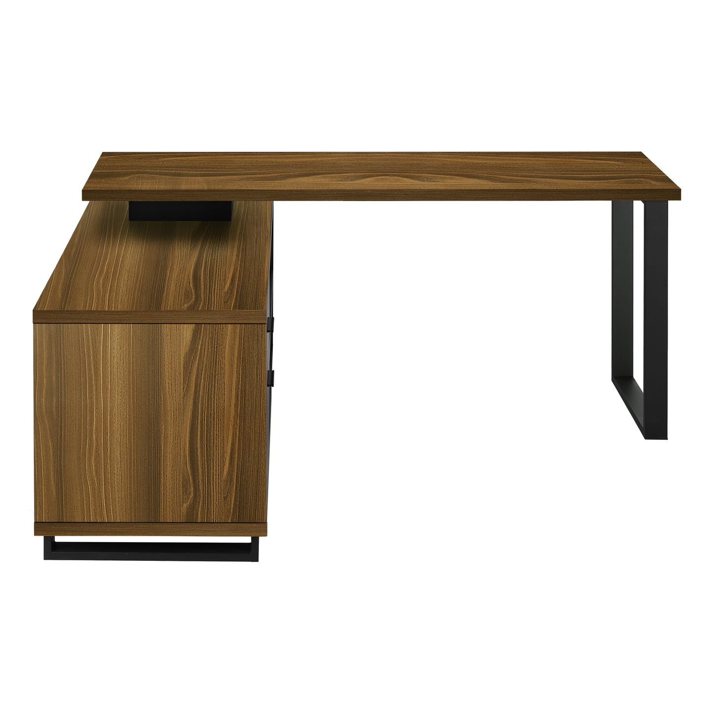 Bureau - 72"L / en Coin Exécutif Apparence Bois / Base Noir / #MO7711