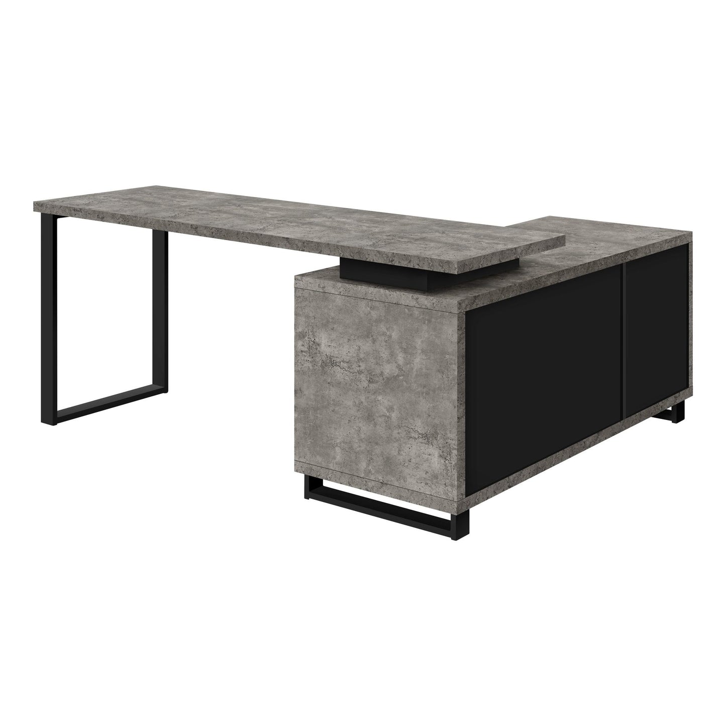 Bureau - 72"L / en Coin Exécutif / Base Noir / #MO7714