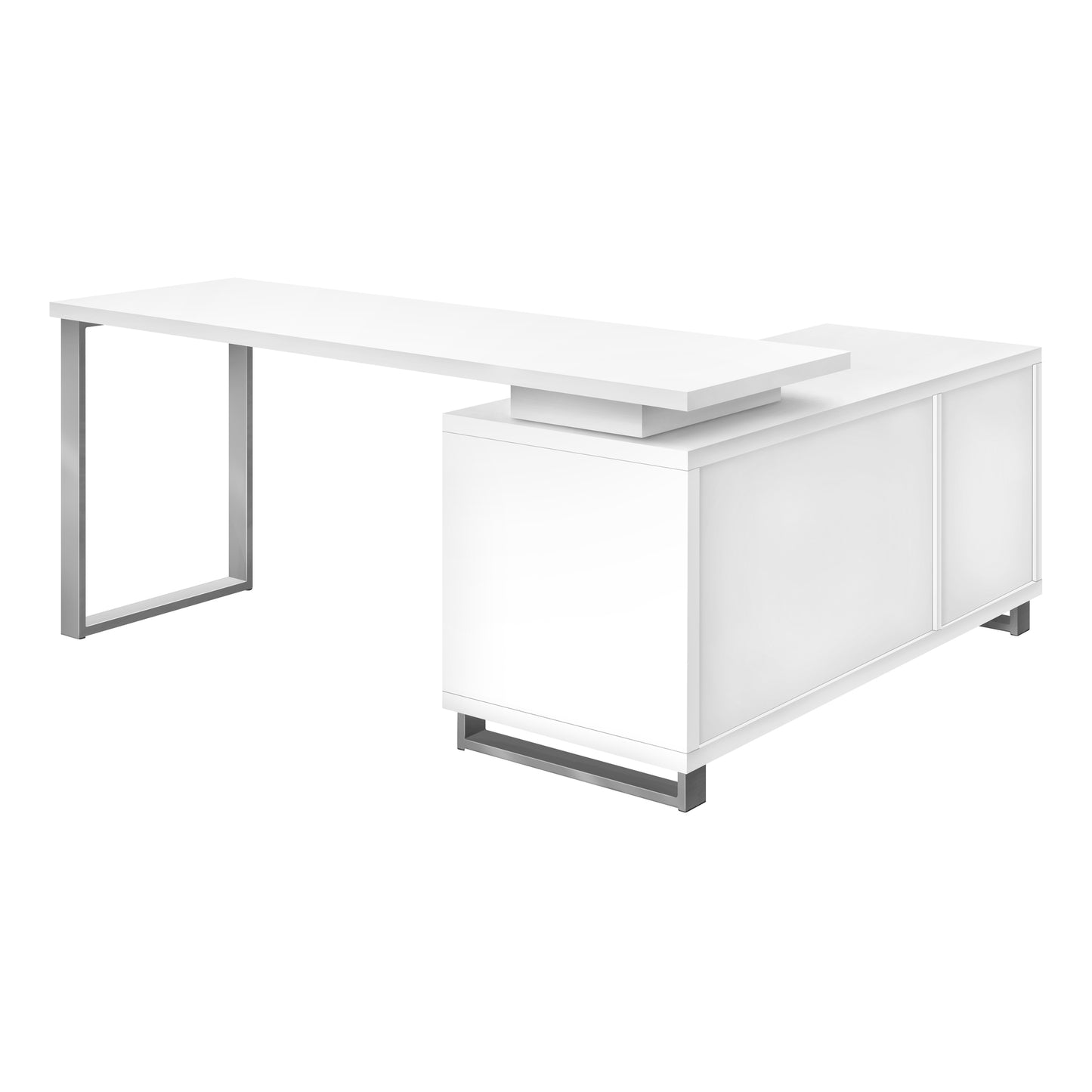 Bureau - 72"L / en Coin Exécutif / Base Argent / #MO7716