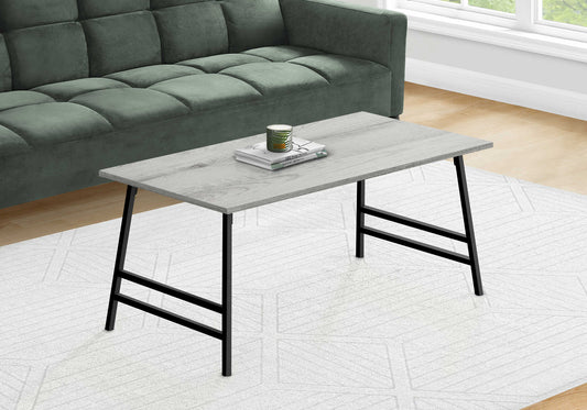 TABLE DE SALON - 40"L / GRIS / METAL NOIR / #MO3791