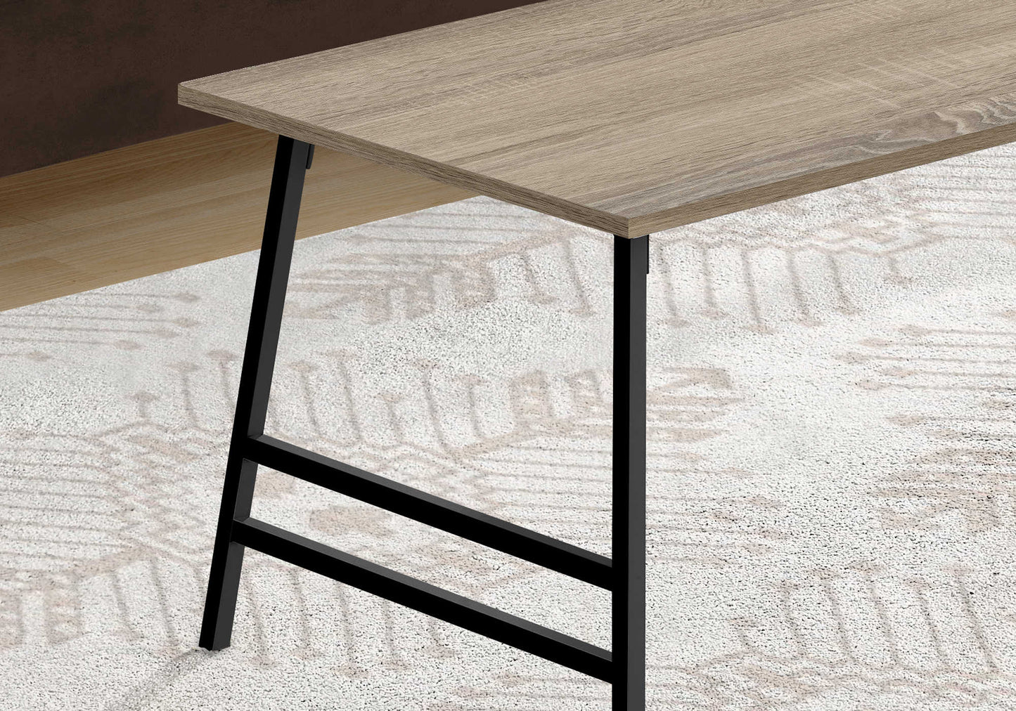 TABLE DE SALON - 40"L / TAUPE FONCE / METAL NOIR / #MO3792