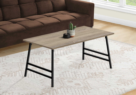 TABLE DE SALON - 40"L / TAUPE FONCE / METAL NOIR / #MO3792