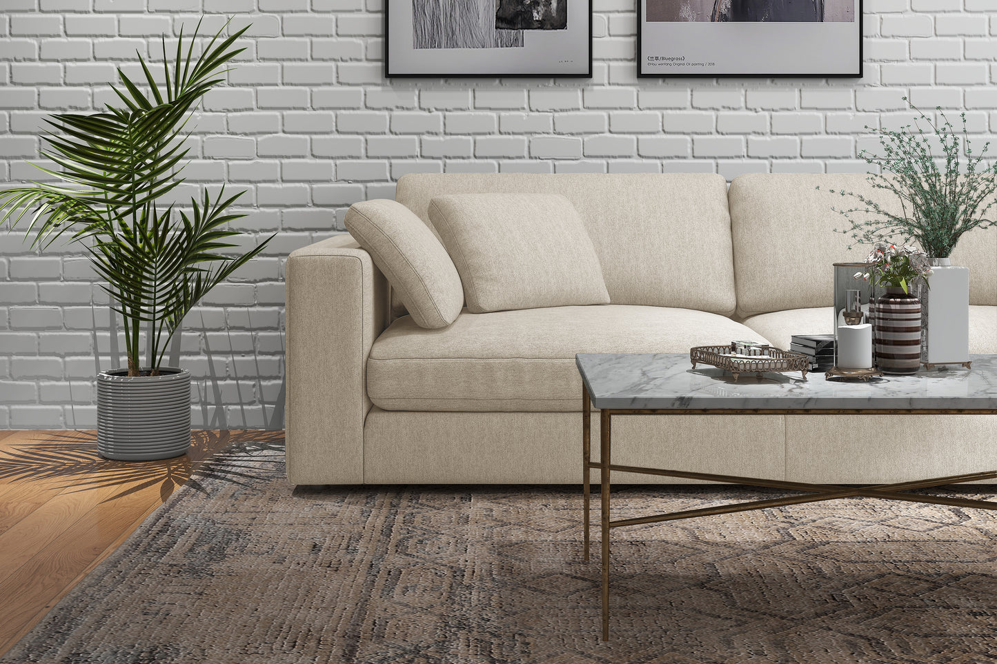 Sofa Sectionnel Beige Joelle