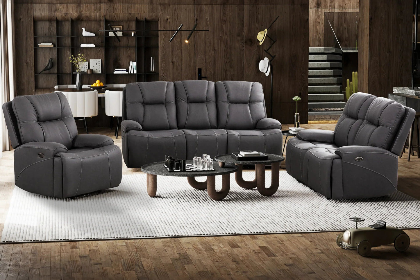 Chaise Inclinable Charcoal / Électrique / Polyester / Kirke