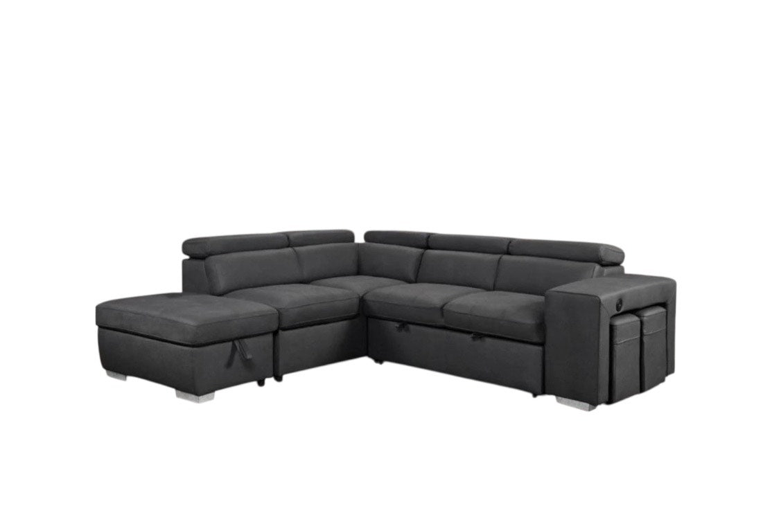 Pratiquo - Sofa-Lit Sectionel - Gris foncé