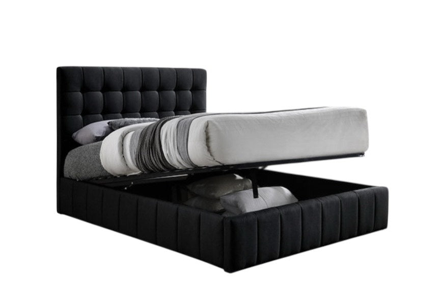 Ernest / Lit Queen Complet avec Rangement / Noir