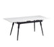 Table de Cuisine Extensible avec Plateau en Marbre Blanc en Pierre Frittée et Pieds en Acier Noir | 8181-T