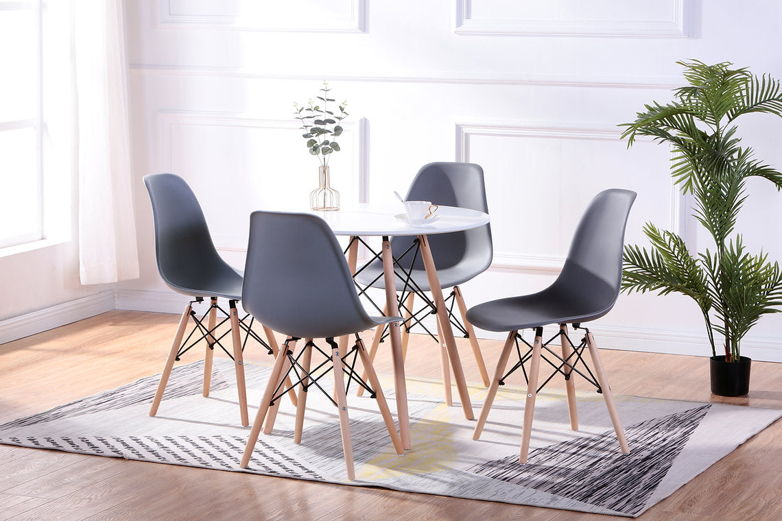 Milan / Ensemble de Cuisine / 5 morceaux / Chaises Grises