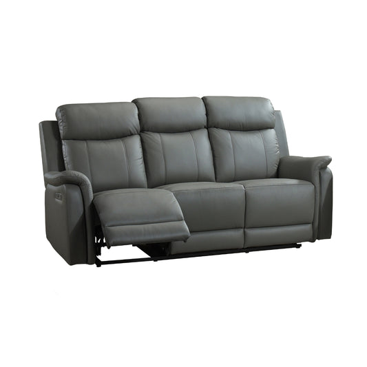 Sofa Inclinable Électrique Cyrus en Cuir Véritable et PVC match | Gris | 04899