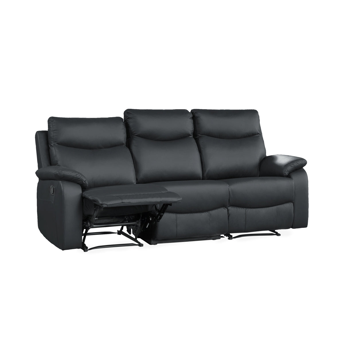 Sofa Inclinable Manuel Wembley en Cuir Véritable | Noir | 10299