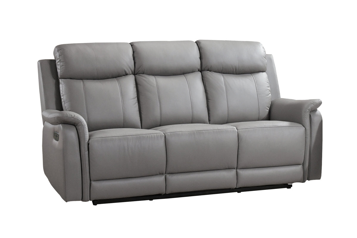 Sofa Inclinable Électrique Cyrus en Cuir Véritable et PVC match | Gris Pâle | 04899