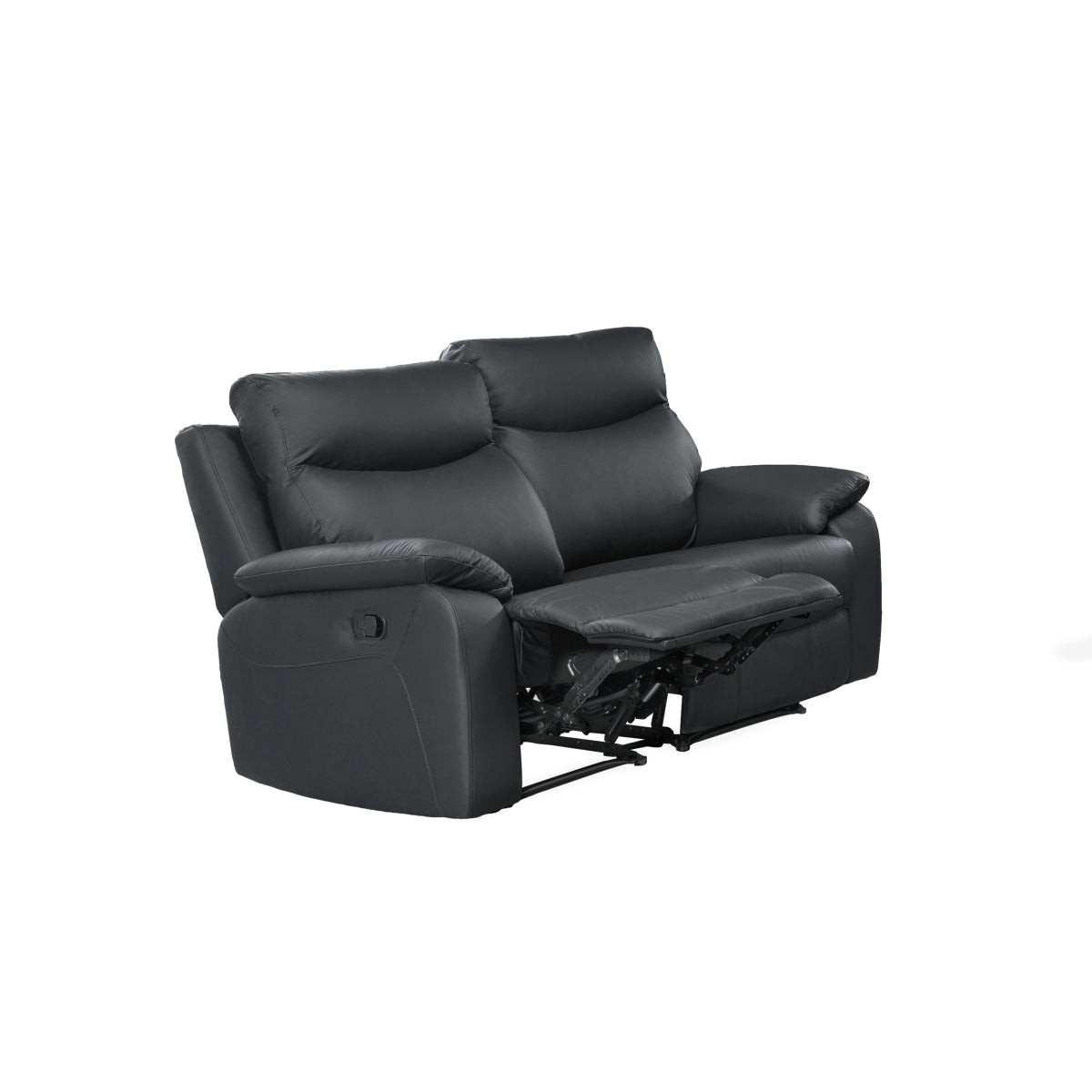 Causeuse Inclinable Manuelle Wembley en Cuir Véritable | Noir | 10299