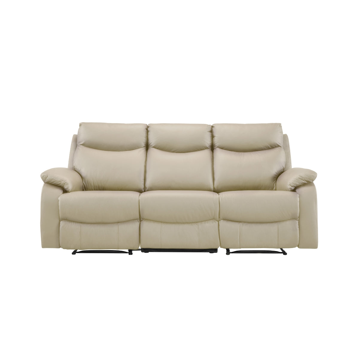 Sofa Inclinable Électrique Wembley en Cuir Véritable | Beige | 10299