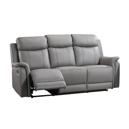 Sofa Inclinable Électrique Cyrus en Cuir Véritable et PVC match | Gris Pâle | 04899