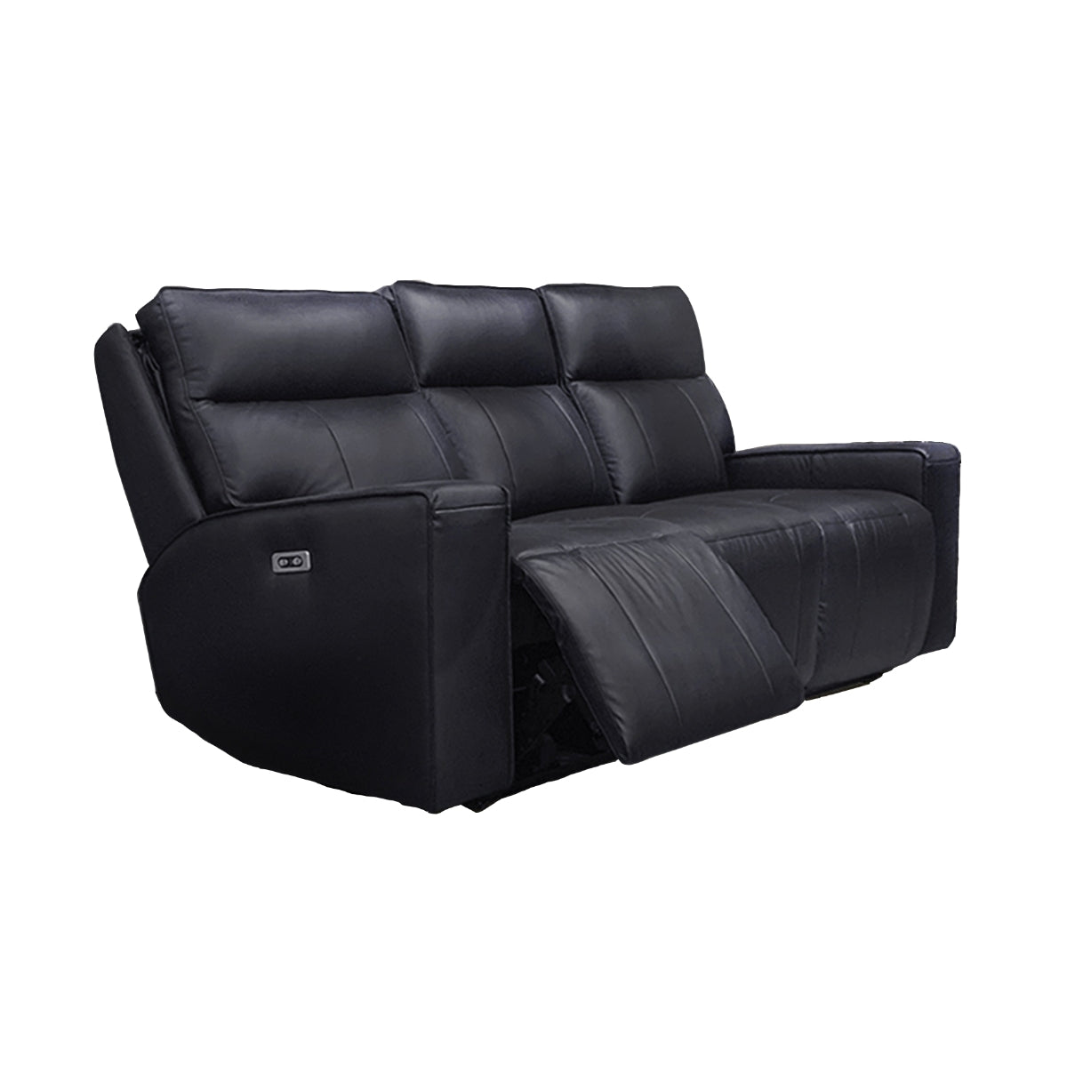 Sofa Inclinable Électrique Chadwick avec Têtes Motorisées en Cuir Véritable et PVC match | Noir | 34999