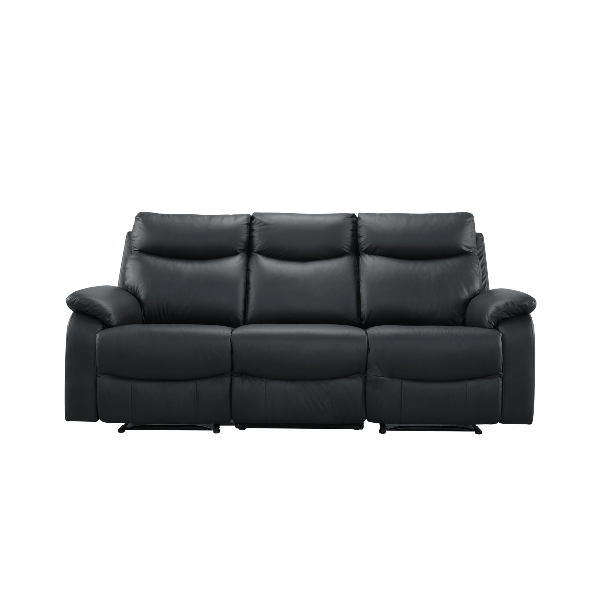 Sofa Inclinable Manuel Wembley en Cuir Véritable | Noir | 10299
