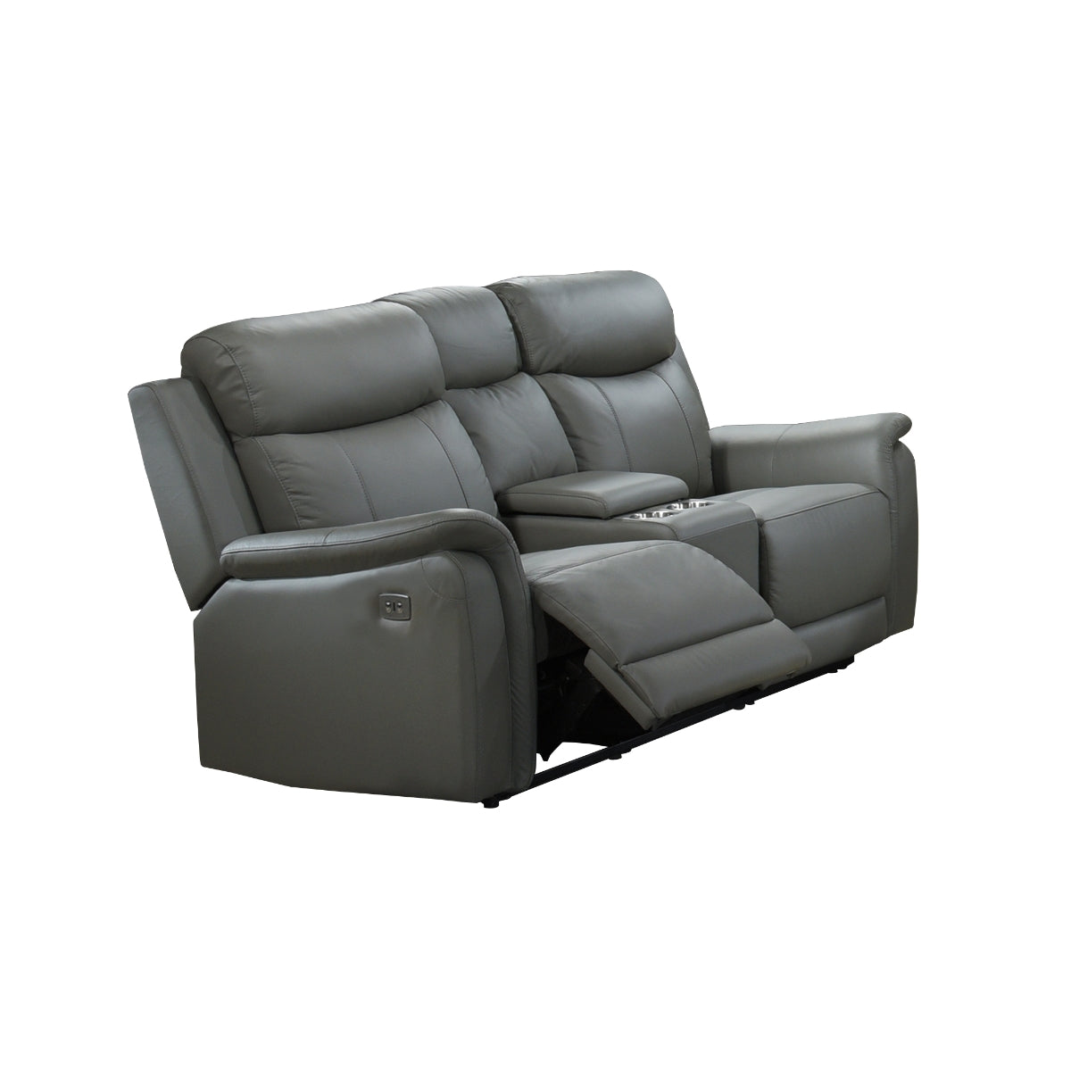 Causeuse Inclinable Électrique Cyrus en Cuir Véritable et PVC match | Gris | 04899
