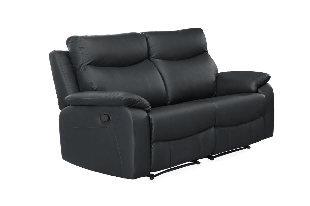 Causeuse Inclinable Manuelle Wembley en Cuir Véritable | Noir | 10299