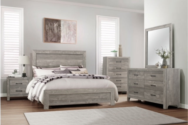 Ensemble de Chambre à Coucher Gris Apparence Bois MA1534/ 5 Morceaux