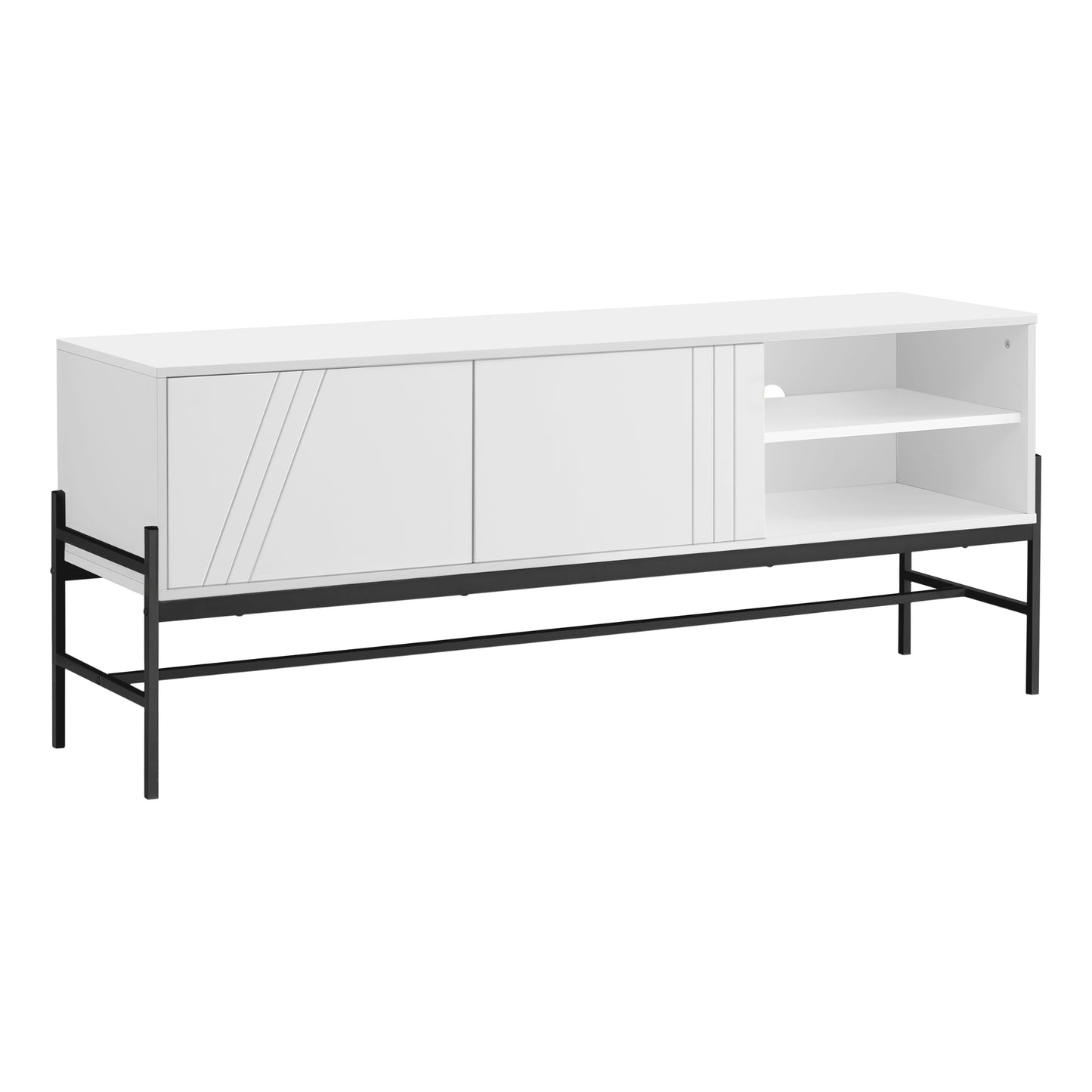 Meuble T.V - 60"L / Base de Métal Noir avec Entreposage / #MO2734