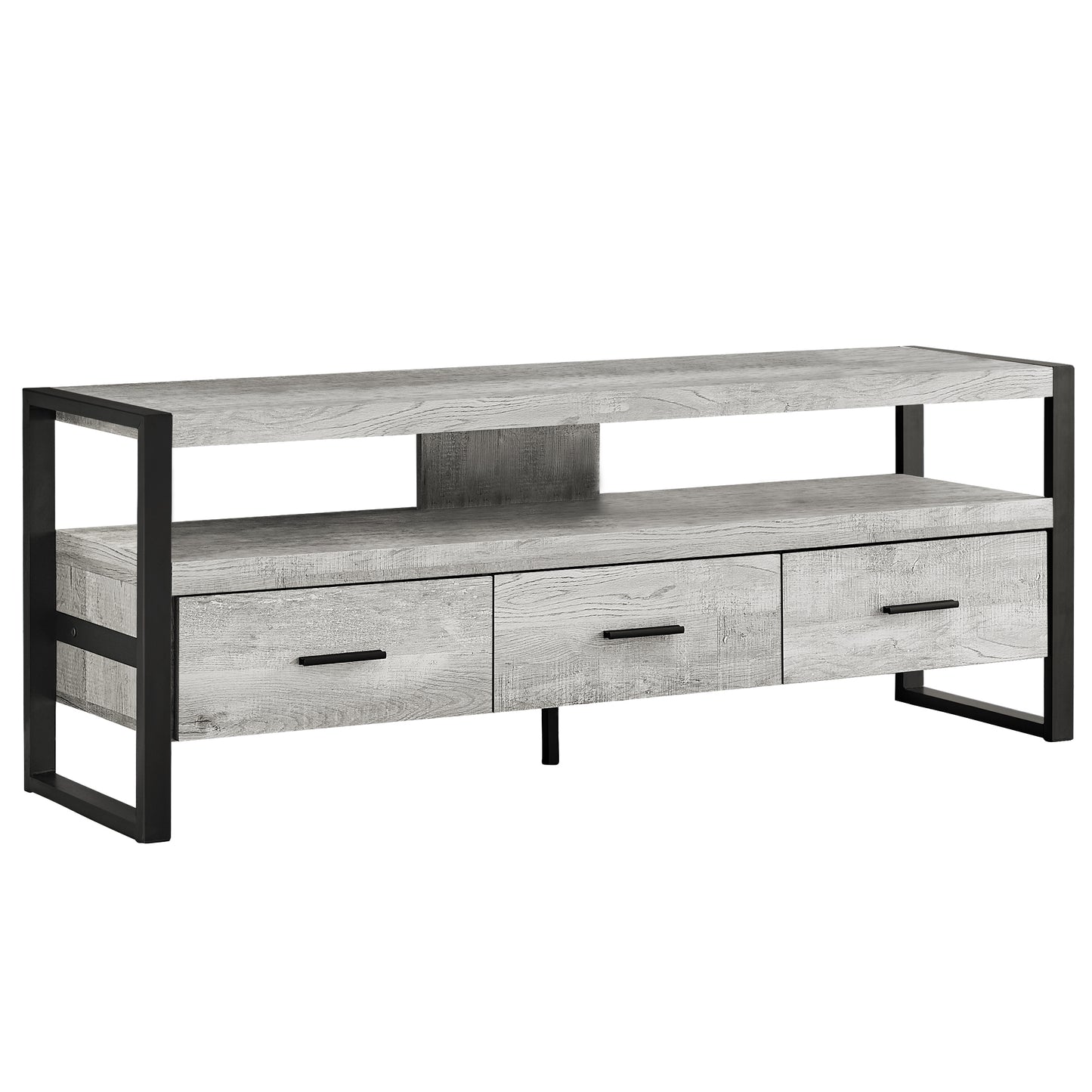 Meuble T.V - 60"L / Apparence de Bois / 3 Tiroirs / #MO2820
