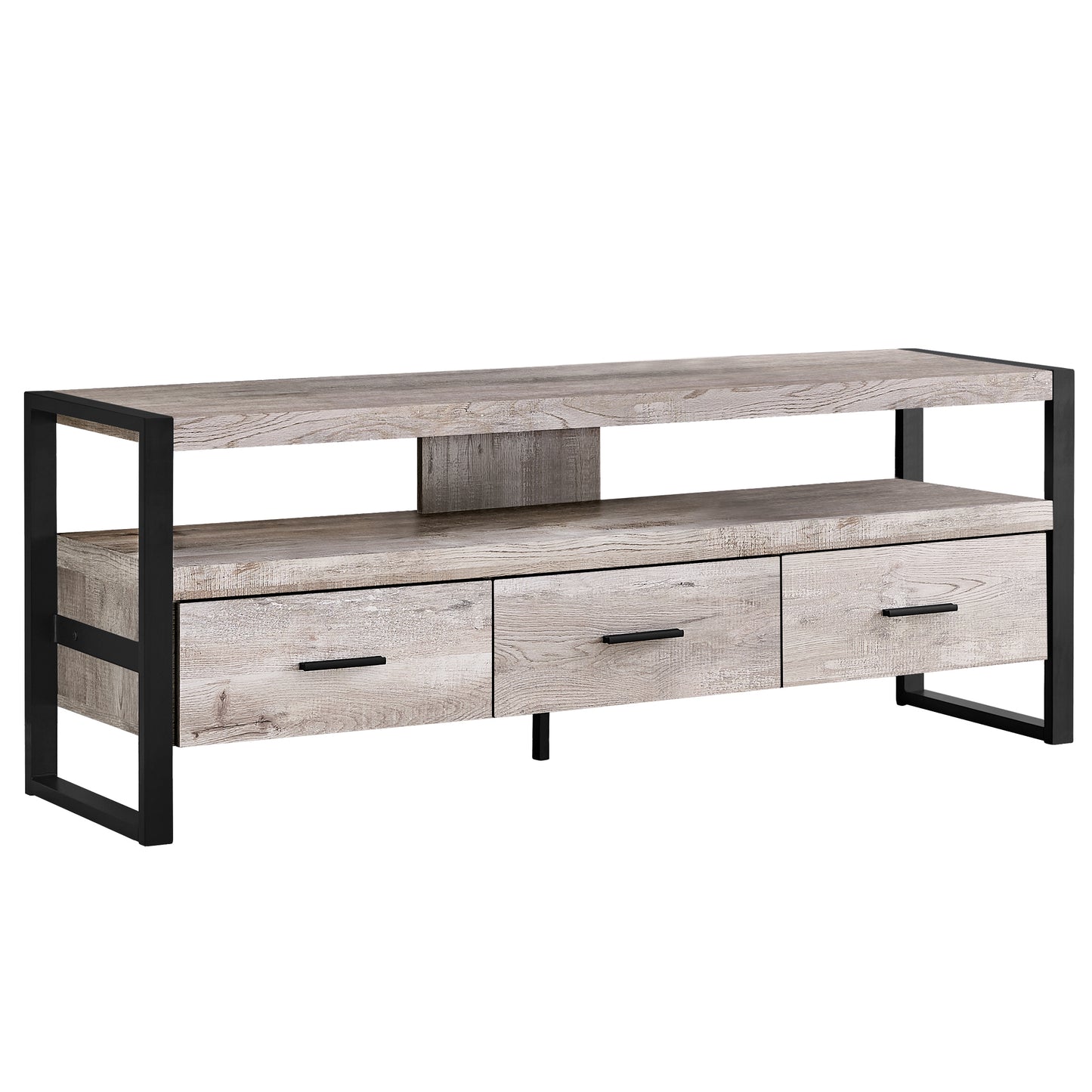 Meuble T.V - 60"L / Apparence de Bois / 3 Tiroirs / #MO2820