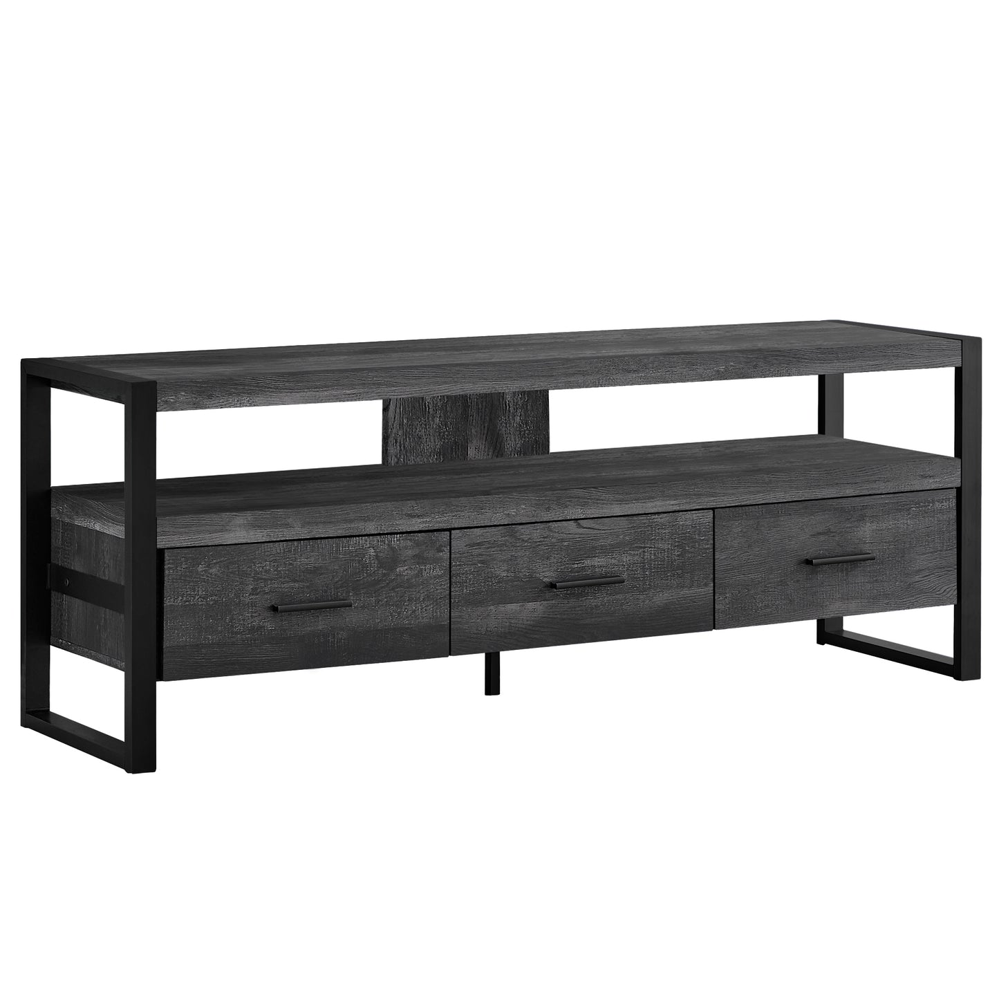 Meuble T.V - 60"L / Apparence de Bois / 3 Tiroirs / #MO2820
