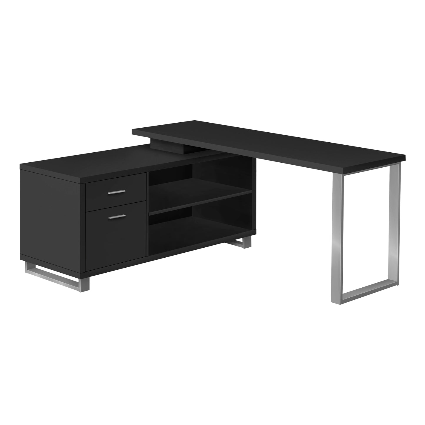 Bureau - 72"L / en Coin Exécutif / Base Argent / #MO7716