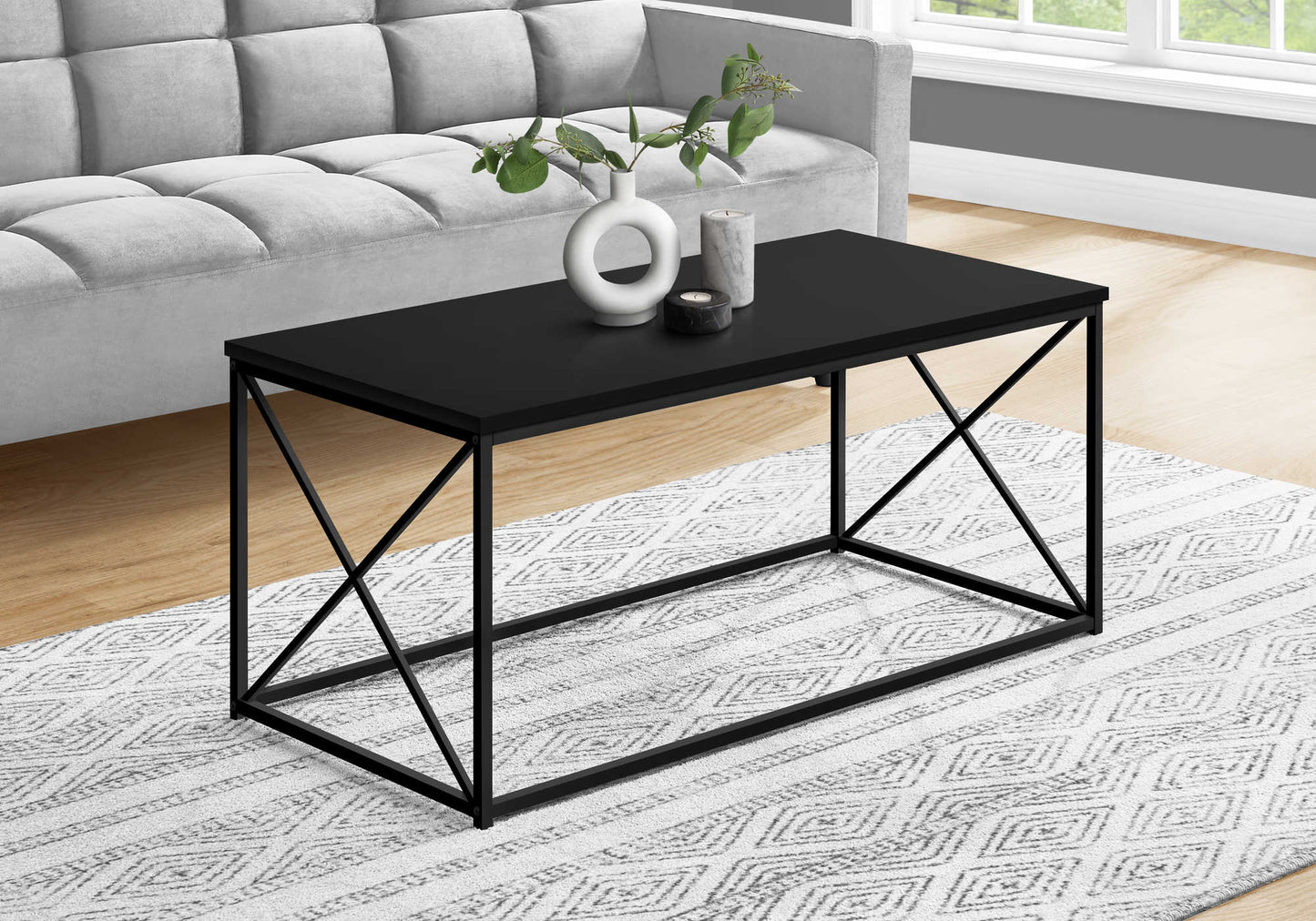 Table de Salon / 40"L / Métal Noir / #MO3781