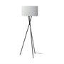 Lampadaire en métal noir avec abat-jour en tissu blanc Ambrose