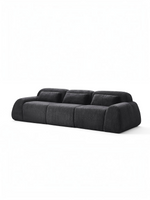 Sofa modulaire Mia noir de TOCO Meubles, design contemporain en tissu avec trois assises confortables