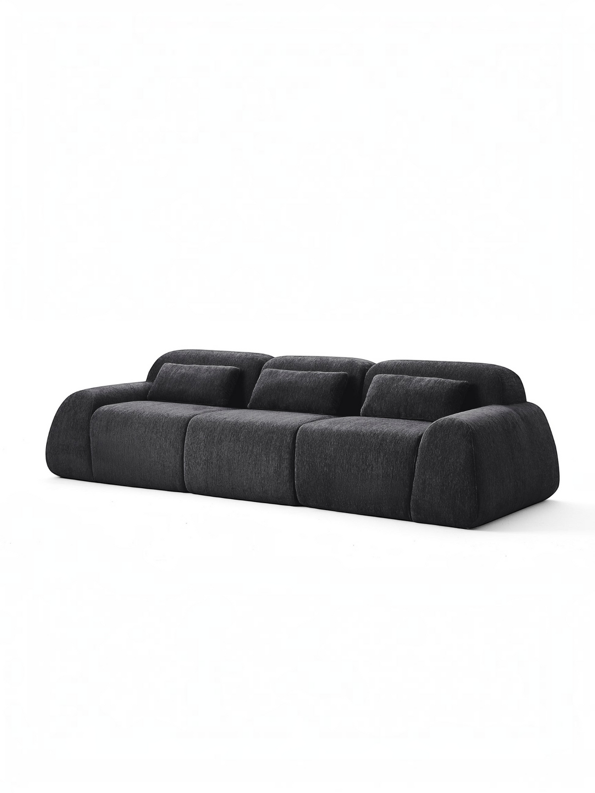 Sofa modulaire Mia noir de TOCO Meubles, design contemporain en tissu avec trois assises confortables