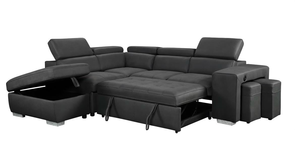 Pratiquo - Sofa-Lit Sectionel - Gris Pâle