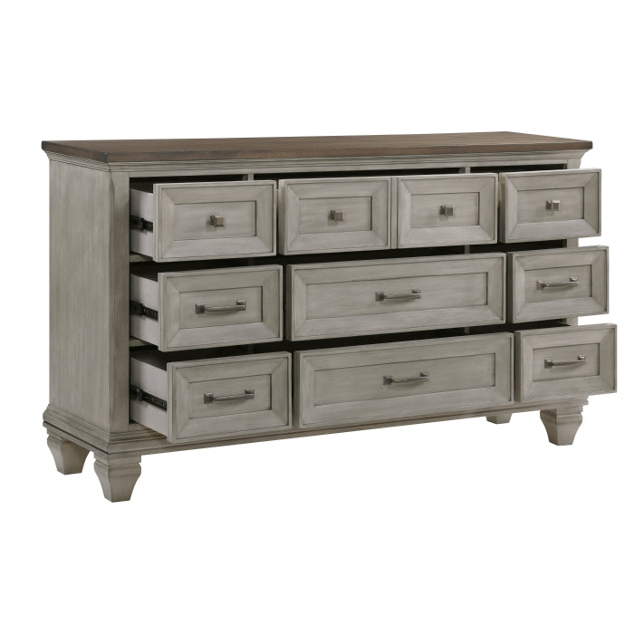 Commode double Esko, tiroirs ouverts