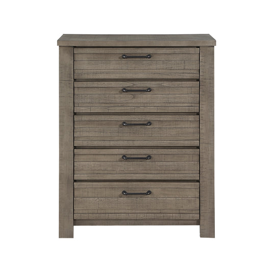 Commode 5 Tiroirs Longview | Gris | 9-YG841