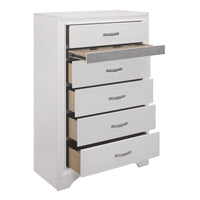 Commode 5 Tiroirs Luster | Blanc | 9-W5051