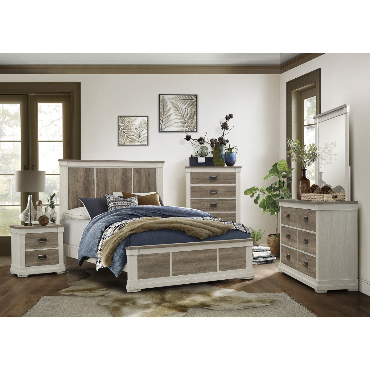 Lit King Complet Arcadia | Bois Imprimé Gris | K1677E1