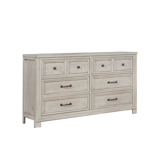 Commode 8 Tiroirs Darcy | Chêne Blanc Vieilli | 5-W071