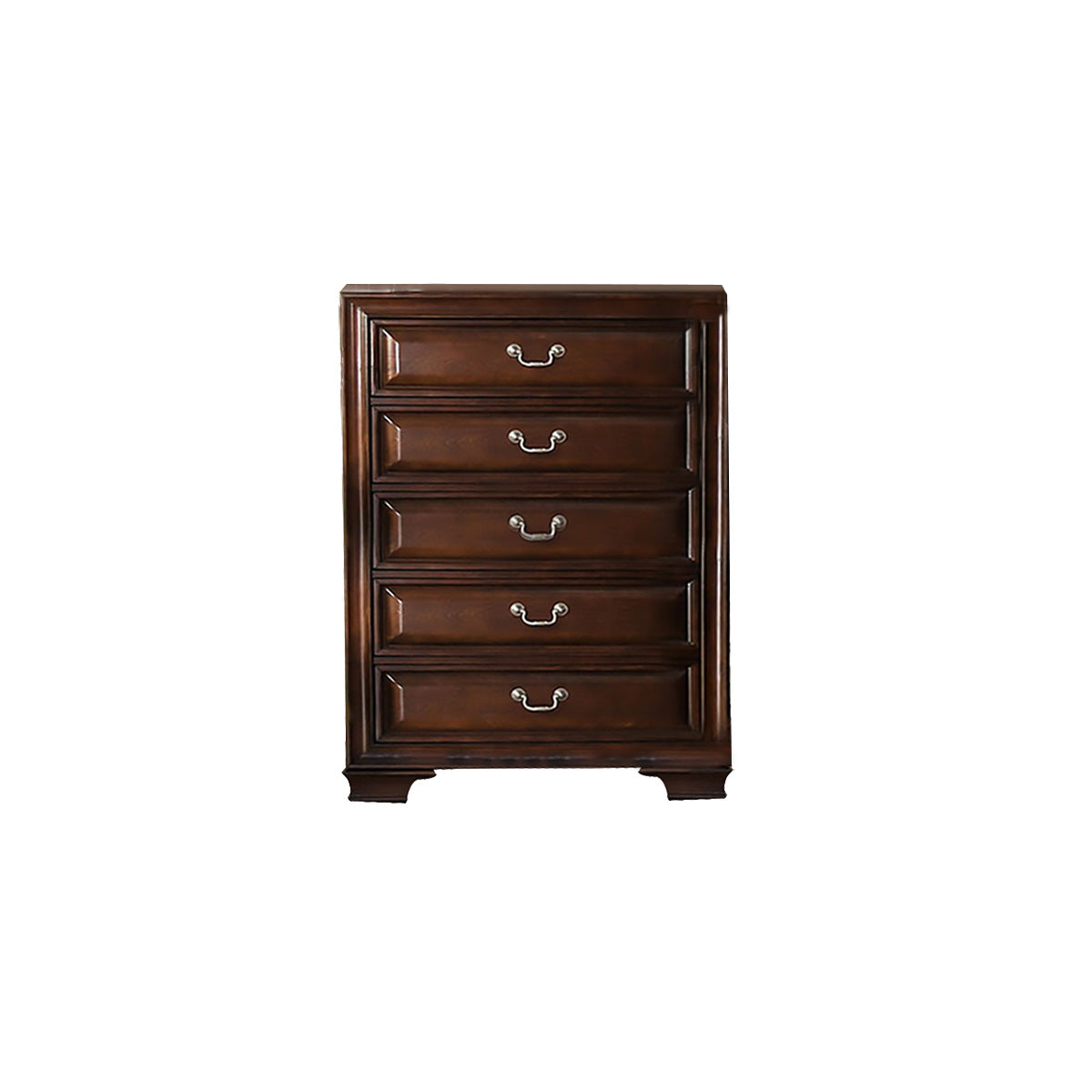 Commode 5 Tiroirs Milton | Marron Cerise | 9-1071