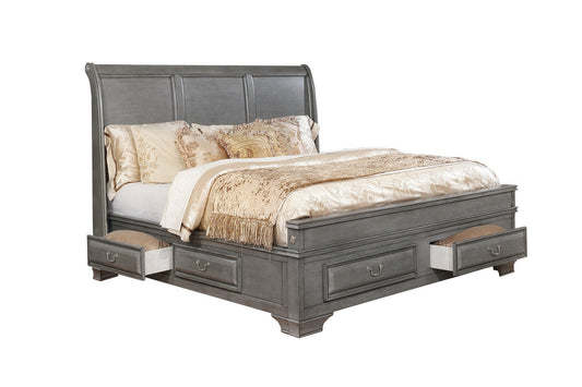 Lit Queen Complet Milton | Bois Gris | QY1071