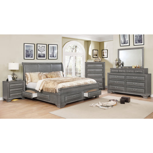 Lit King Complet Milton | Bois Gris | KY1071