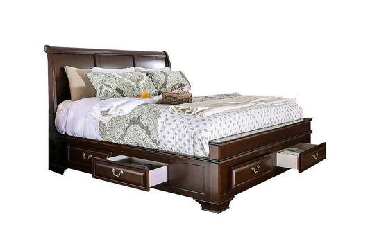 Lit Queen Complet Milton | Marron Cerise | Q1071