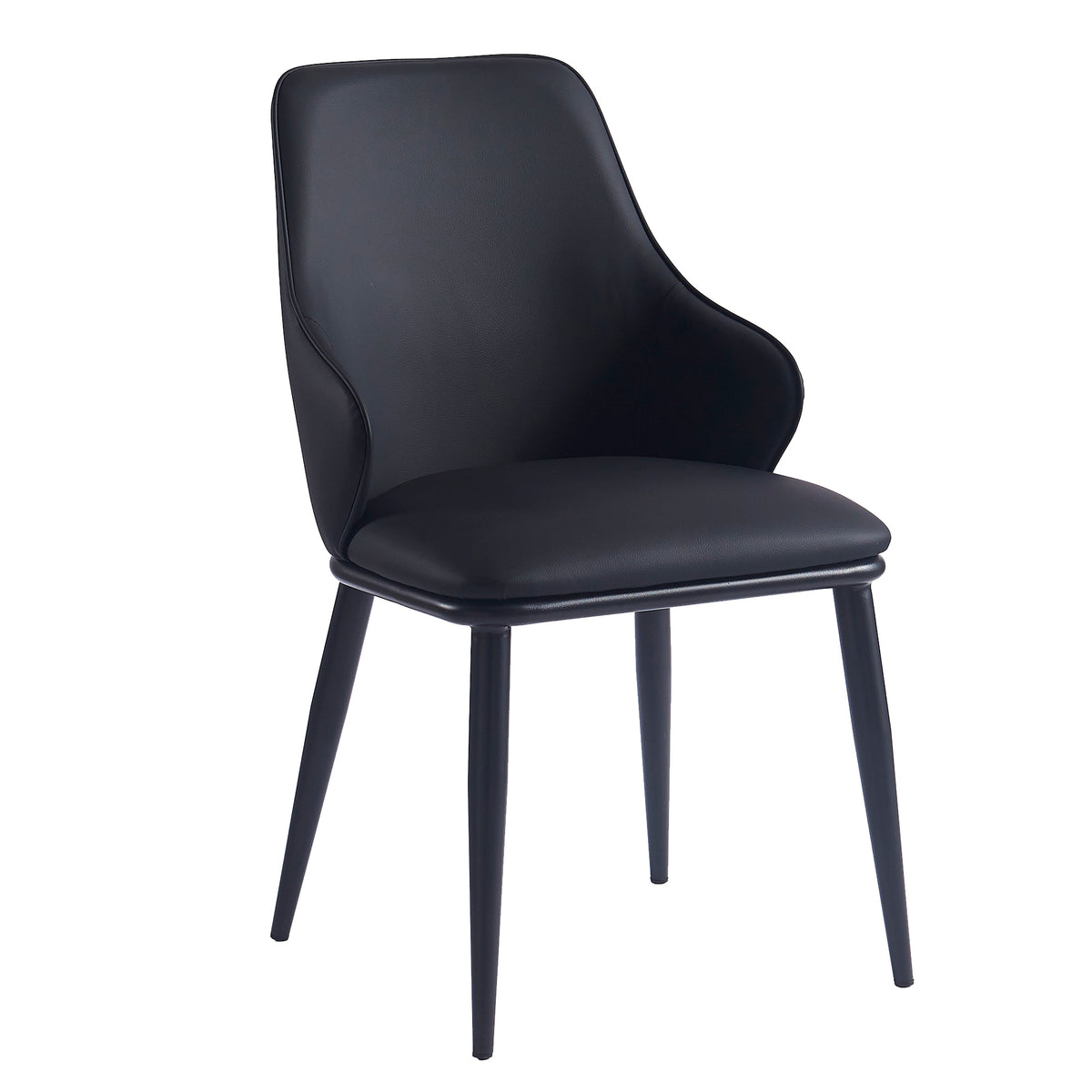 Chaise Brome similicuir noir / noir (Worldwide Kash 202-084BLK) – Meubles TOCO