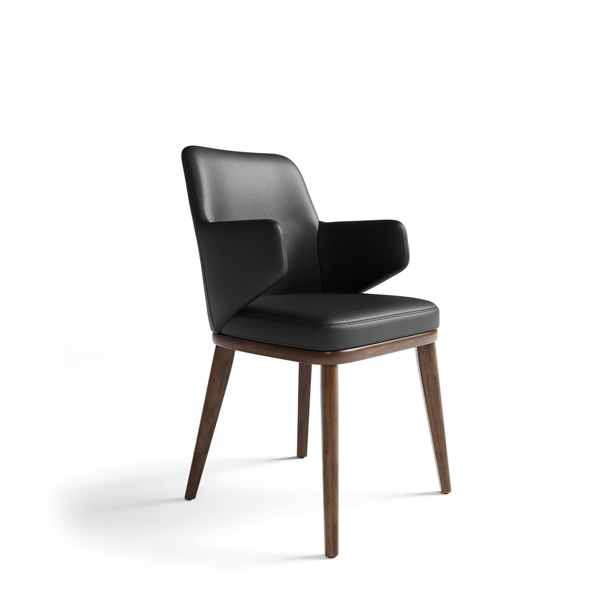 Chaise de salle à manger Montebello en cuir avec accoudoirs par Meubles TOCO