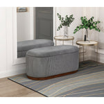Banc de rangement Kamouraska gris dans une entrée