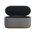 Banc de rangement Kamouraska gris avec dessus relevé