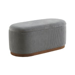 Banc de rangement Kamouraska gris, vue de côté
