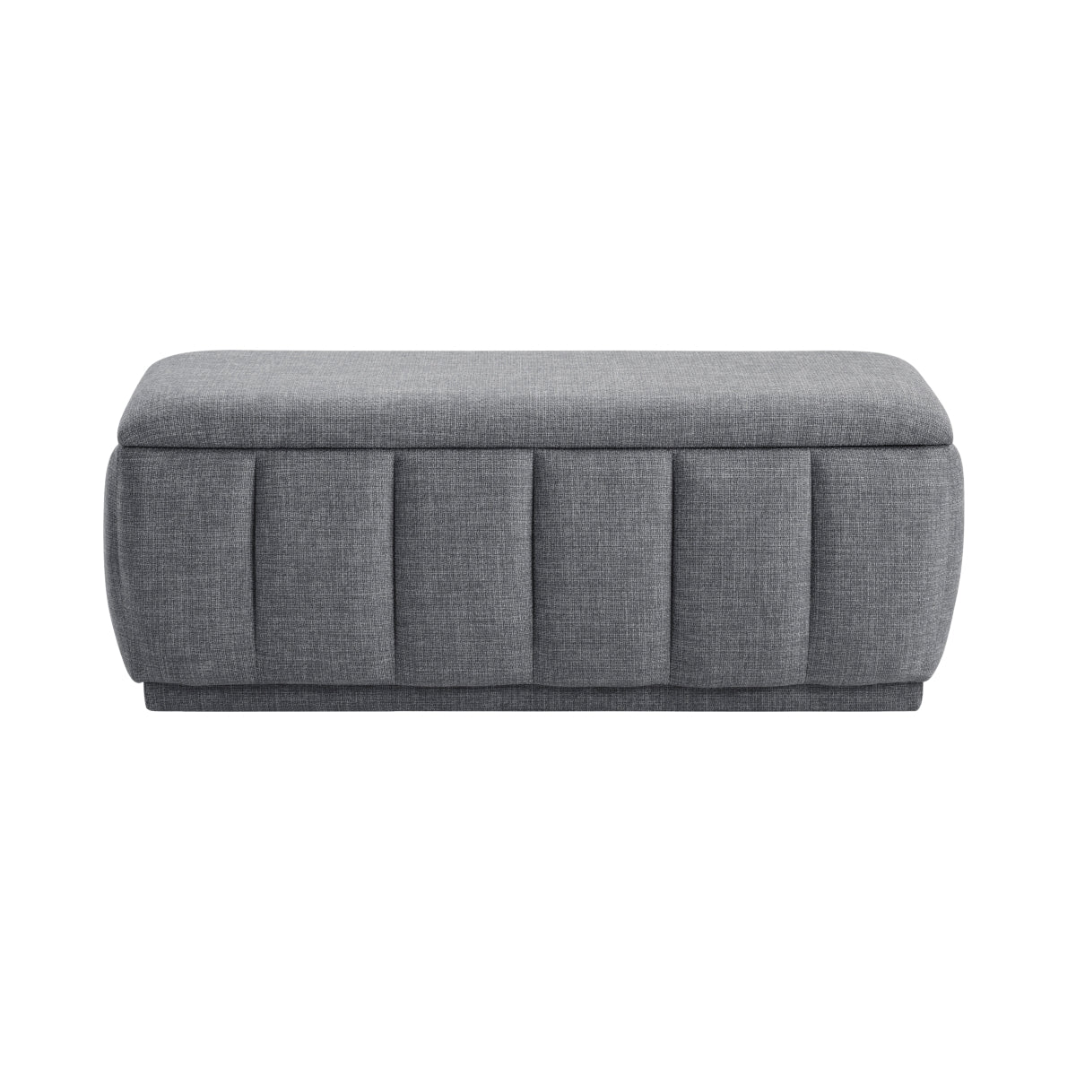 Banc de rangement Charlevoix TOCO Meubles gris, vue de face sur fond blanc